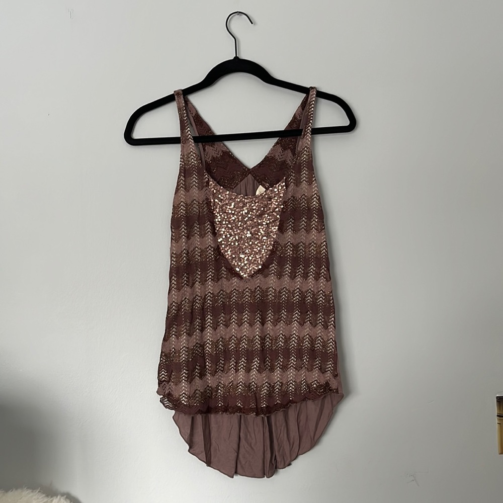 Knot Purple Tiny Tank Top with Sequins